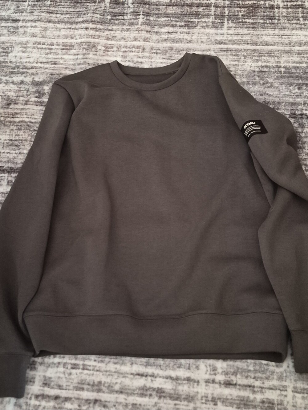 ECOALF - Men's Crewneck Sweatshirt in Dark Gray with Sleeve Patch